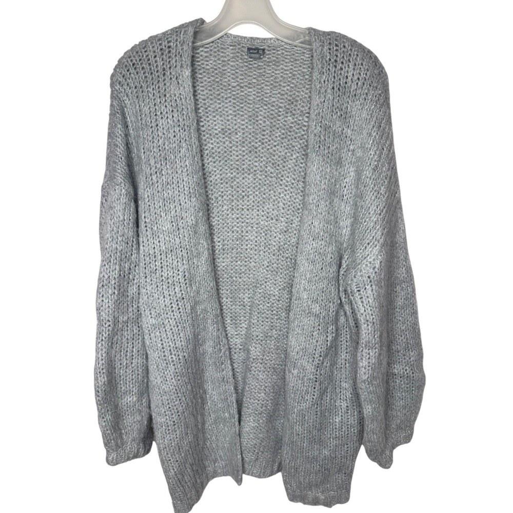 Aerie Grey Oversized Chunky Knit Cardigan Sweater Wool Mohair XS/S 2460525049
